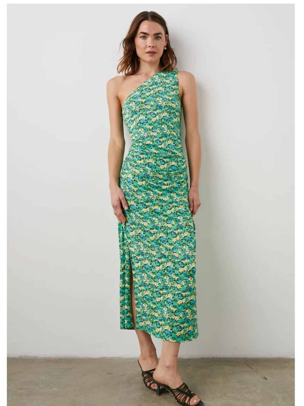 Rails MCKAYLA DRESS one shoulder - WATERCOLOR IVY - large